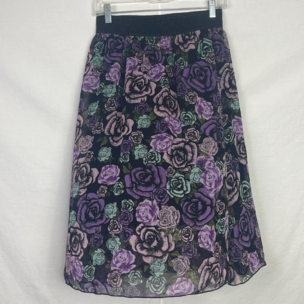 Purple Floral Lola Skirt by LuLaRoe Small NWOT